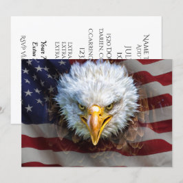 Patriottische Amerikaanse vlag en adelaar uitnodig Kaart