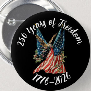 Patriottische Amerikaanse vlag en adelaar USA 250s Ronde Button 5,7 Cm