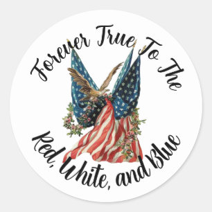 Patriottische Amerikaanse vlag en adelaar USA 250s Ronde Sticker