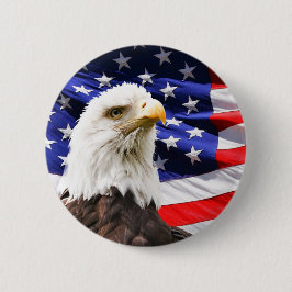 Patriottische Amerikaanse vlag en Amerikaanse adel Ronde Button 5,7 Cm