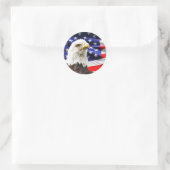 Patriottische Amerikaanse vlag en Amerikaanse adel Ronde Sticker (Tas)
