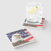 Patriottische Amerikaanse vlag en Amerikaanse adel Stenen Onderzetter (Zijkant)