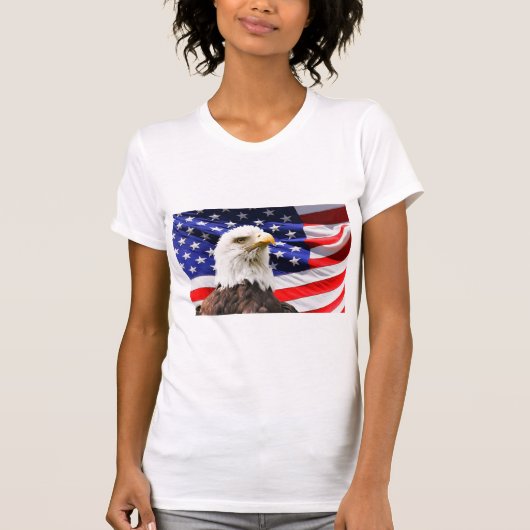 Patriottische Amerikaanse vlag en Amerikaanse adel T-shirt (Voorkant)