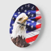 Patriottische Amerikaanse vlag en Bald Eagle Wall  Grote Klok (Hoek)
