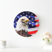 Patriottische Amerikaanse vlag en Bald Eagle Wall  Grote Klok (Huis)