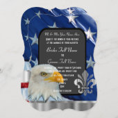 Patriottische Amerikaanse vlag en eagle bruiloft Kaart (Voorkant / Achterkant)