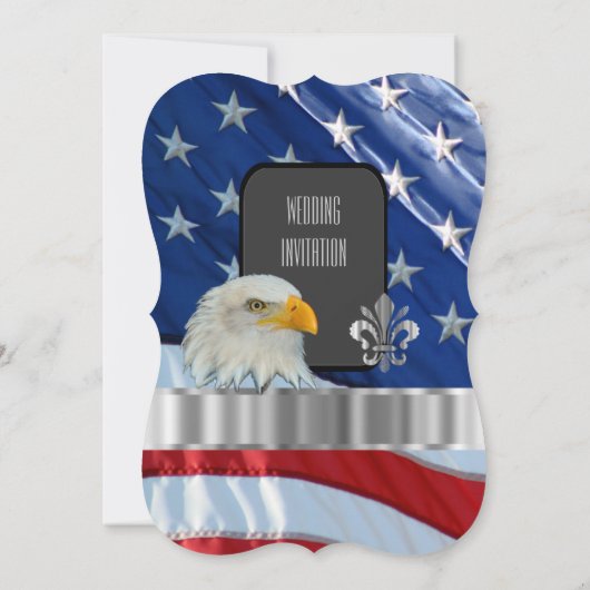 Patriottische Amerikaanse vlag en eagle bruiloft Kaart (Achterkant)