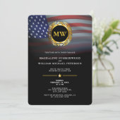 Patriottische Amerikaanse vlag en gouden Initiaal Kaart (Staand voorkant)