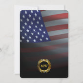 Patriottische Amerikaanse vlag en gouden Initiaal Kaart (Achterkant)