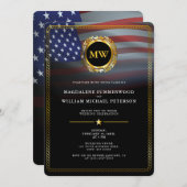 Patriottische Amerikaanse vlag en gouden Lijst Kaart (Voorkant / Achterkant)