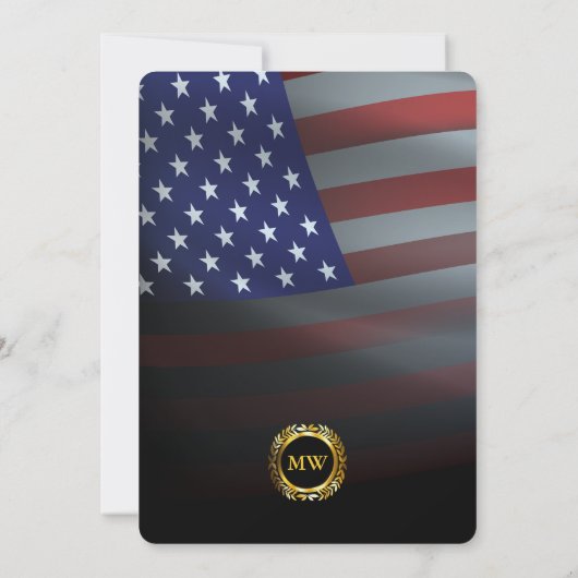 Patriottische Amerikaanse vlag en gouden Lijst Kaart (Achterkant)