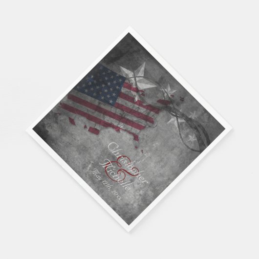 Patriottische Amerikaanse vlag en huwelijk Servet (Hoek)
