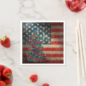 Patriottische Amerikaanse vlag en kerstboom Servet (Insitu)