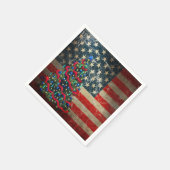 Patriottische Amerikaanse vlag en kerstboom Servet (Hoek)