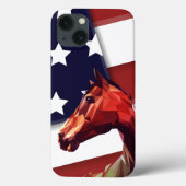 Patriottische Amerikaanse vlag en paard Case-Mate iPhone Case (Achterkant)