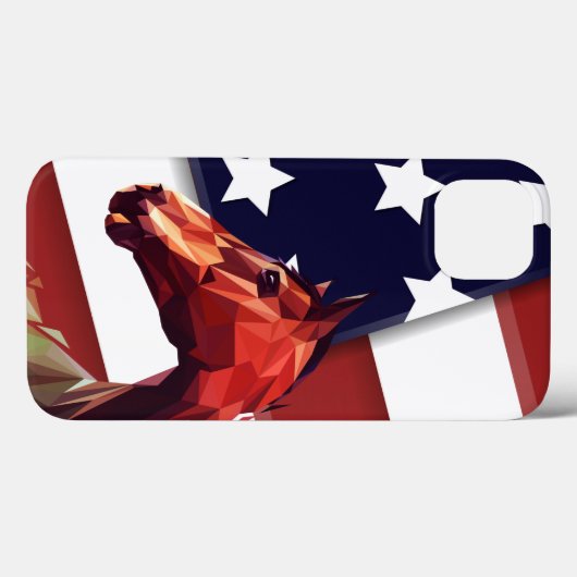 Patriottische Amerikaanse vlag en paard Case-Mate iPhone Case (Achterkant (horizontaal))