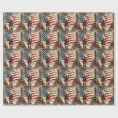 Patriottische Amerikaanse Vlag en Sinterklaas Cadeaupapier (Vlak)