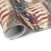 Patriottische Amerikaanse Vlag en Sinterklaas Cadeaupapier (Rol Hoek)