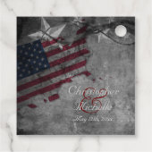 Patriottische Amerikaanse Vlag en Sterren Trouwfee Bedankjes Labels (Achterkant)