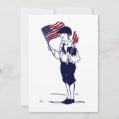 Patriottische Amerikaanse vlag en vuurwerk jongen (Voorkant)