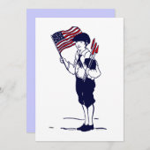 Patriottische Amerikaanse vlag en vuurwerk jongen (Voorkant / Achterkant)