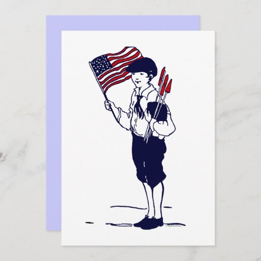 Patriottische Amerikaanse vlag en vuurwerk jongen (Voorkant / Achterkant)