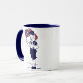 Patriottische Amerikaanse vlag en vuurwerk jongen Mok (Voorkant links)