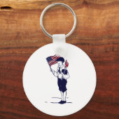 Patriottische Amerikaanse vlag en vuurwerk jongen Sleutelhanger (Voorkant)