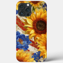 PATRIOTTISCHE AMERIKAANSE VLAG EN ZONNEBLOEMEN Case-Mate iPhone CASE
