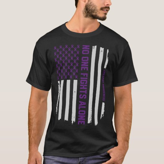 Patriottische Amerikaanse vlag Epilepsy Awareness  T-shirt (Voorkant)