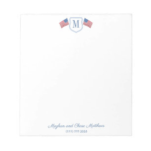 Patriottische Amerikaanse vlag familie Monogram Notitieblok