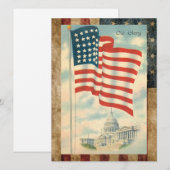 Patriottische Amerikaanse vlag Feestdagenkaart (Voorkant / Achterkant)