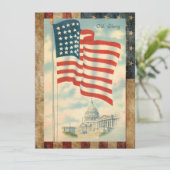 Patriottische Amerikaanse vlag Feestdagenkaart (Staand voorkant)