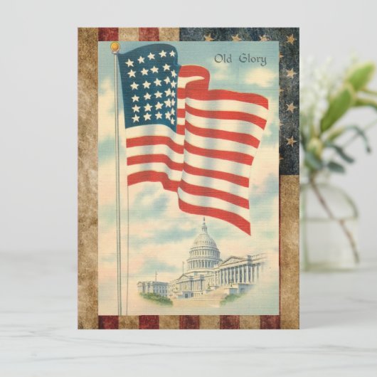 Patriottische Amerikaanse vlag Feestdagenkaart (Staand voorkant)