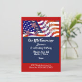 Patriottische Amerikaanse vlag Firecracker Birthda Kaart (Staand voorkant)