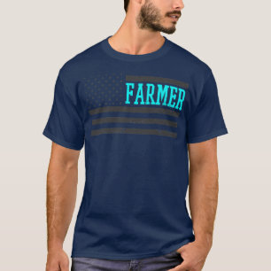 Patriottische Amerikaanse vlag Flag Design Farmer T-shirt