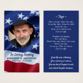 Patriottische Amerikaanse vlag Flag Photo Funeral  Visitekaartje (Voorkant /achterkant)