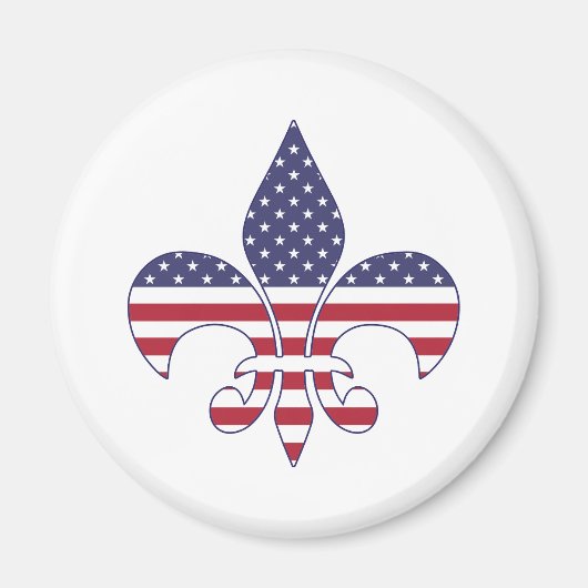Patriottische Amerikaanse vlag Fleur-de-lis Magneet (Voorkant)