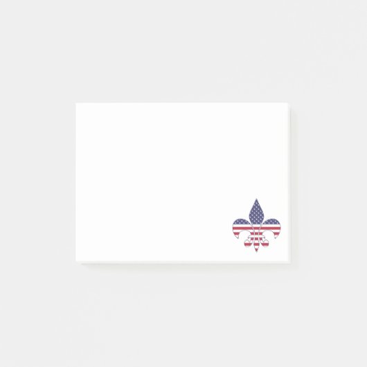 Patriottische Amerikaanse vlag Fleur-de-lis Post-it® Notes (Voorkant)