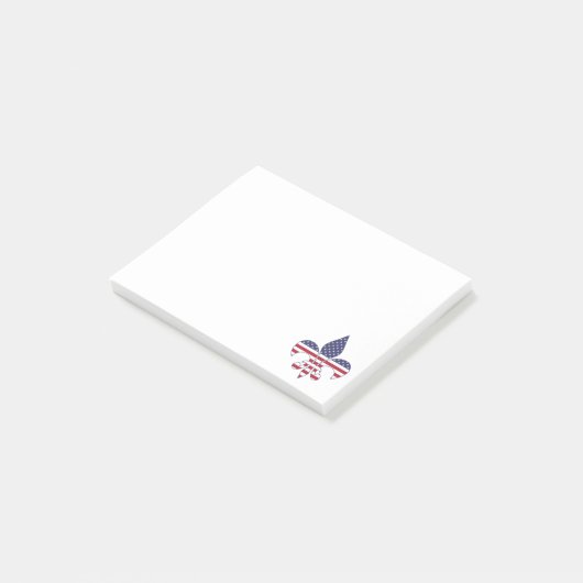 Patriottische Amerikaanse vlag Fleur-de-lis Post-it® Notes (Schuin)