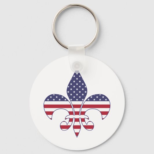 Patriottische Amerikaanse vlag Fleur-de-lis Sleutelhanger (Voorkant)