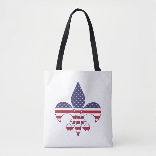 Patriottische Amerikaanse vlag Fleur-de-lis Tote Bag (Voorkant)