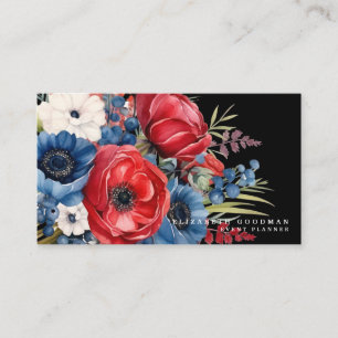 Patriottische Amerikaanse vlag Floral Visitekaartj Visitekaartje