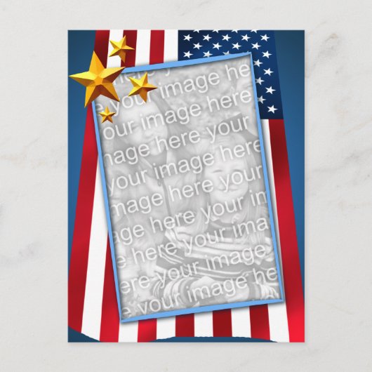 Patriottische Amerikaanse vlag Foto Briefkaart (Voorkant)