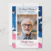 Patriottische Amerikaanse vlag Foto Keepsake begra Bedankkaart (Voorkant)