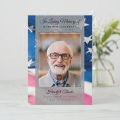 Patriottische Amerikaanse vlag Foto Keepsake begra Bedankkaart (Staand voorkant)