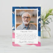 Patriottische Amerikaanse vlag Foto Keepsake begra Bedankkaart (Staand voorkant)