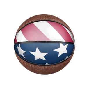 Patriottische Amerikaanse Vlag Fun Rood Wit, Blauw Basketbal