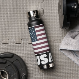 Patriottische Amerikaanse vlag geïsoleerde waterfl Waterfles