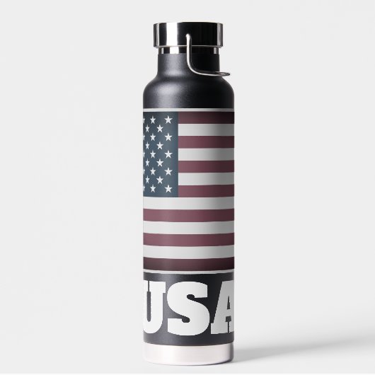 Patriottische Amerikaanse vlag geïsoleerde waterfl Waterfles (Links)